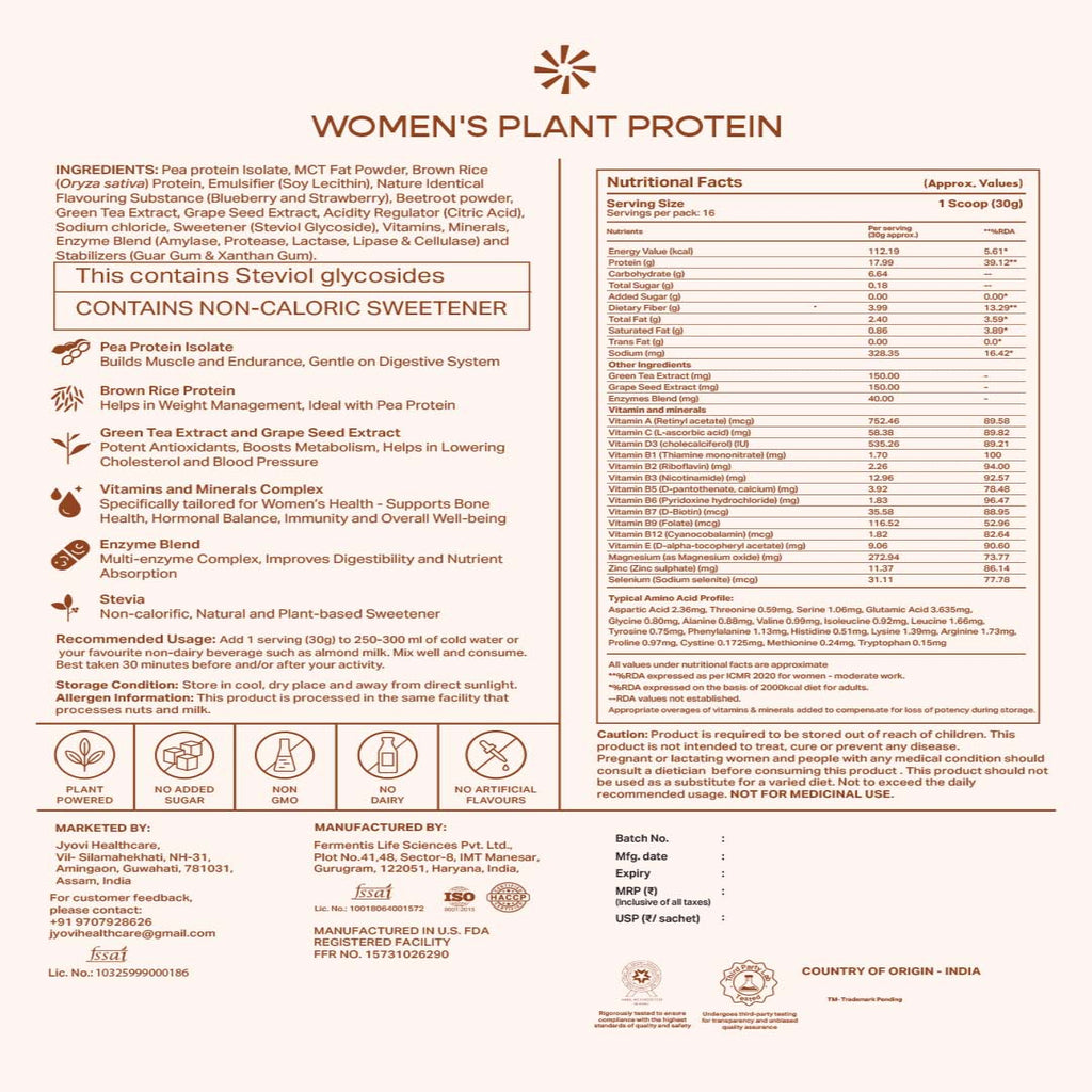 Plant Protein for Women- Mixed Berries (Sachets x 7)