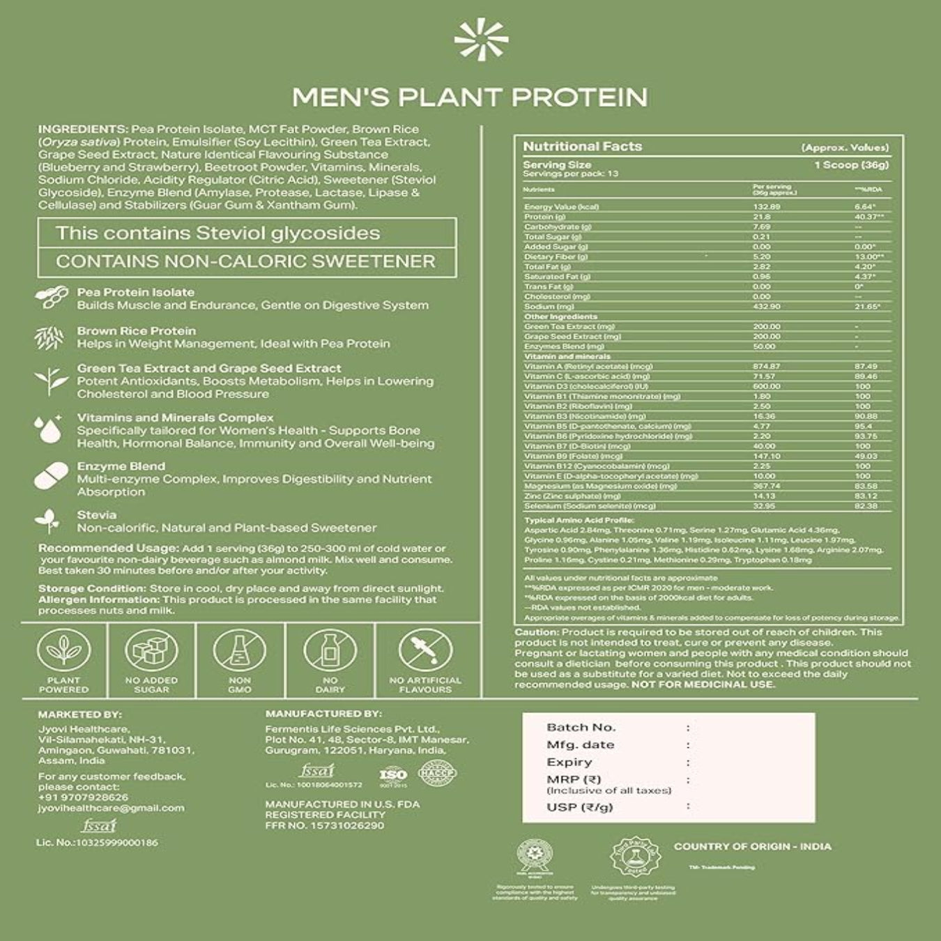 Plant Protein for Men- Mixed Berries (500g)
