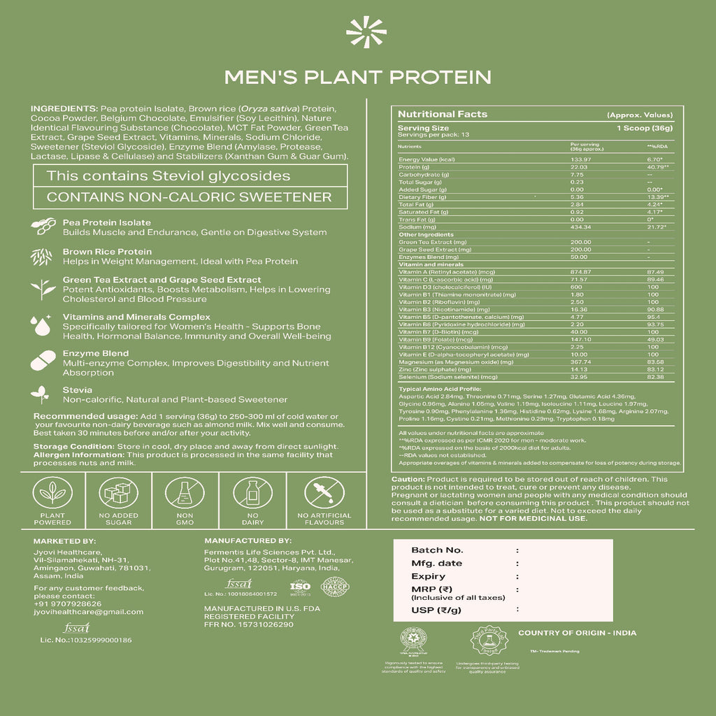Plant Protein for Men- Dark Chocolate (Sachets x 7)