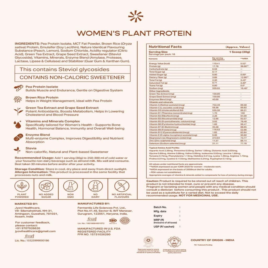 Plant Protein for Women- Peach Cooler (500g)