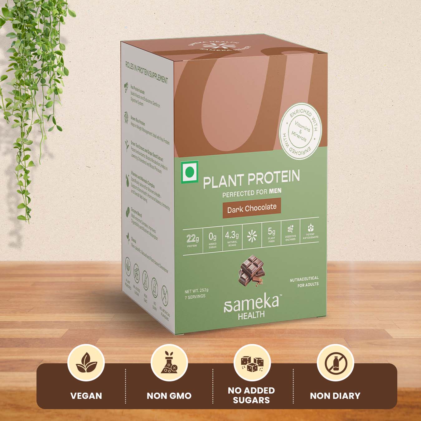 Plant Protein for Men- Dark Chocolate – Sameka Health